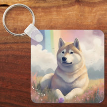 Carte commémorative Akita Inu Rainbow Bridge