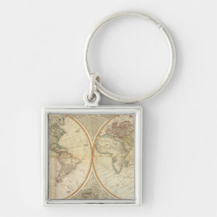 Porte-clés Carte composite World à la main