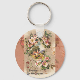 Porte-clés Carte d'anniversaire vintage