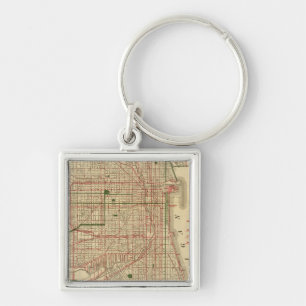 Porte-clés Carte de Chicago par Blanchard