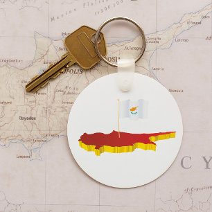 Porte-clés Carte de Chypre