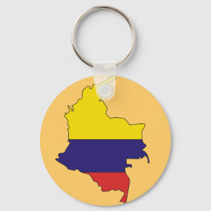Porte-clés Carte de drapeau de la Colombie