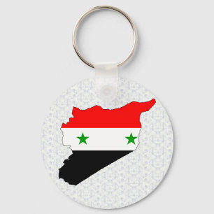 Porte-clés Carte de drapeau de la Syrie normale
