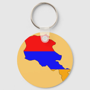 Porte-clés Carte de drapeau de l'Arménie