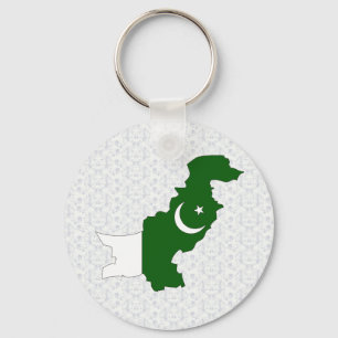 Porte-clés Carte de drapeau du Pakistan normale