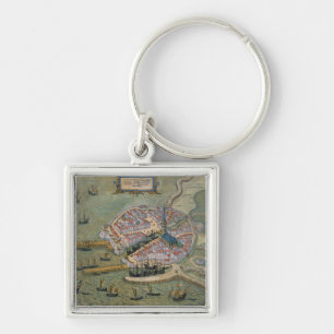 Porte-clés Carte de Flissinga, de 'Civitates Orbis Terrarum