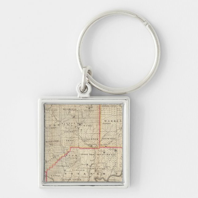 Porte-clés Carte de la région pétrolière de Pennsylvanie (Devant)