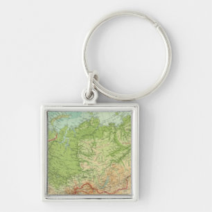 Porte-clés Carte de la Sibérie avec routes maritimes