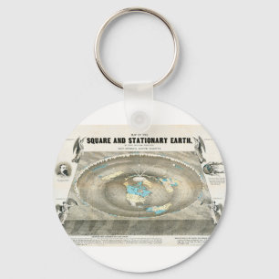 Porte-clés Carte de la Terre plate