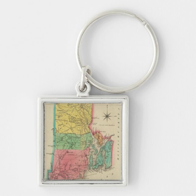 Porte-clés Carte De L'Île De Rhode (Devant)