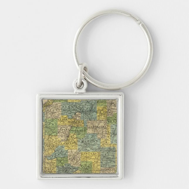 Porte-clés Carte de l'Illinois 2 (Devant)