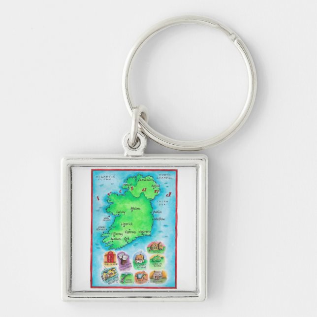 Porte-clés Carte de l'Irlande (Devant)