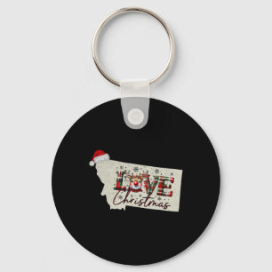 Porte-clés Carte de Noël du Montana Xmas État Montana Noël
