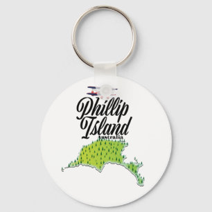 Porte-clés Carte de Phillip Island Australie