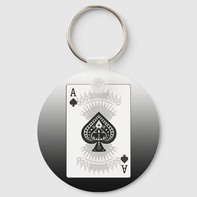 Porte-clés Carte de Poker Ace of Spades : (Recto)