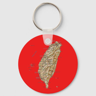 Porte-clés Carte de Taïwan Keychai