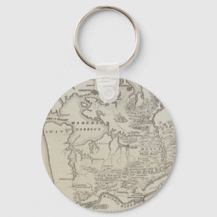Porte-clés Carte de terre entre Auckland et rivière de