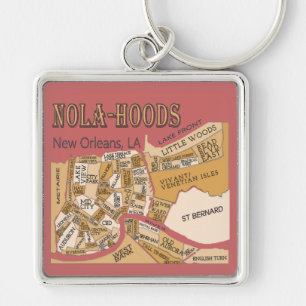 Porte-clés Carte des quartiers de la Nouvelle-Orléans, NOLA_H