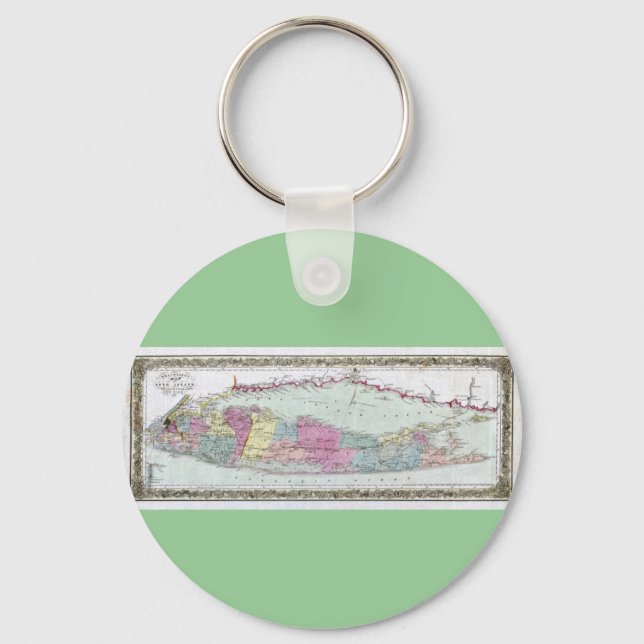 Porte-clés Carte des voyageurs de Long Island, 1855-1857 (Recto)