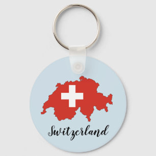 Porte-clés Carte Drapeau Suisse