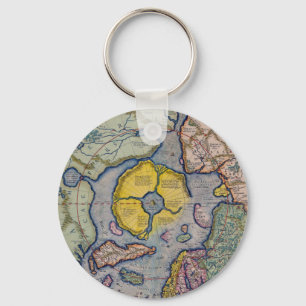 Porte-clés Carte du 16ème siècle de Pôle Nord de Mercator