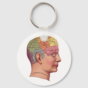 Porte-clés carte du cerveau antique Chef de la pharmacologie