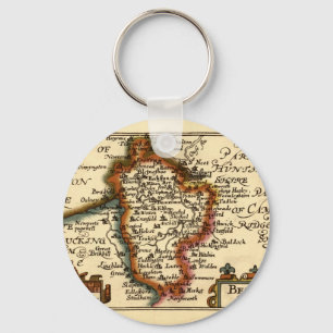 Porte-clés Carte du comté de Bedfordshire, Angleterre