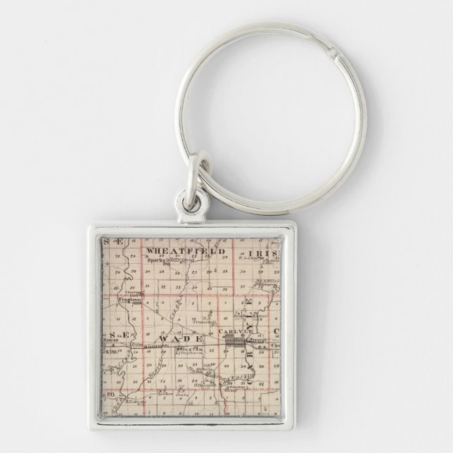 Porte-clés Carte du comté de Clinton (Devant)