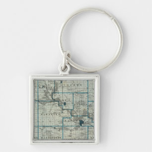 Porte-clés Carte du comté de Marshall, État de l'Iowa
