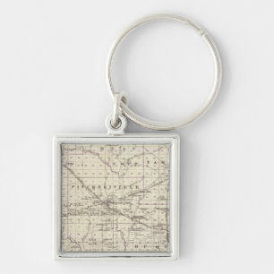 Porte-clés Carte du comté de Perry, de Nashville et de Carmi