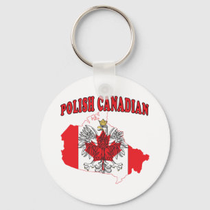 Porte-clés Carte du drapeau canadien polonais