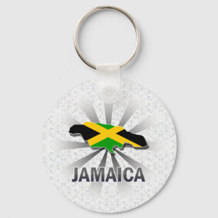 Porte-clés Carte du drapeau de Jamaïque 2.0