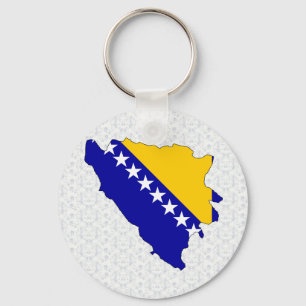 Porte-clés Carte du drapeau de la Bosnie-Herzégovine