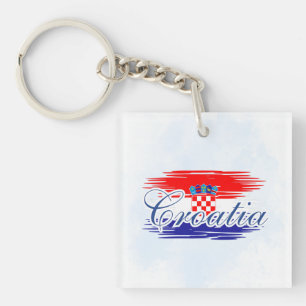 Porte-clés Carte du drapeau de la Croatie