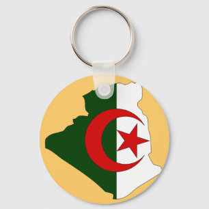 Porte-clés Carte du drapeau de l'Algérie