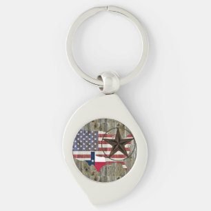 Porte-clés Carte du drapeau de l'État de Texas Lone Star