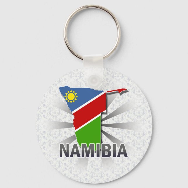 Porte-clés Carte du drapeau de Namibie 2.0 (Recto)