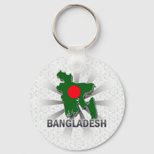 Porte-clés Carte du drapeau du Bangladesh 2.0