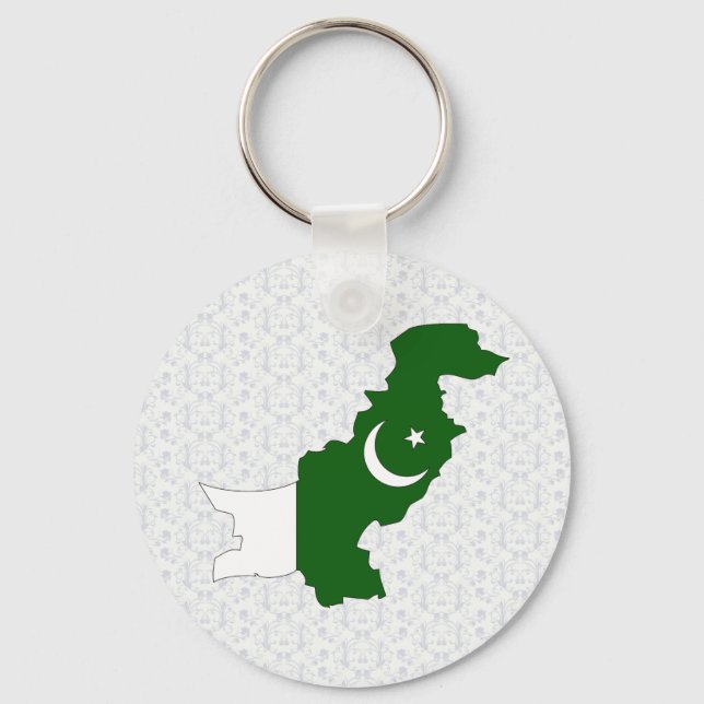 Porte-clés Carte du drapeau du Pakistan pleine taille (Recto)