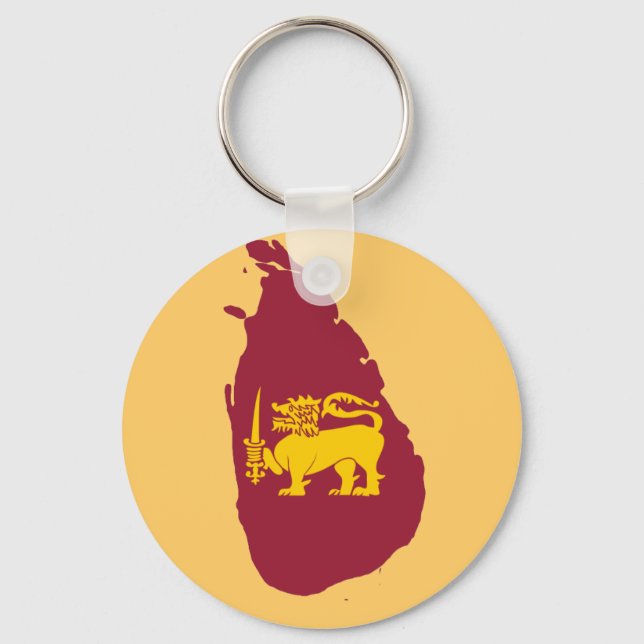 Porte-clés Carte du drapeau du Sri Lanka (Recto)