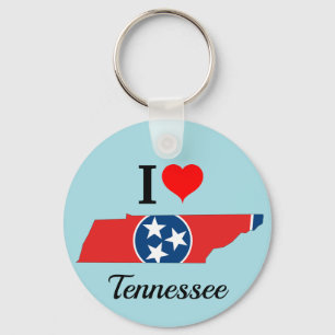 Porte-clés Carte du drapeau du Tennessee