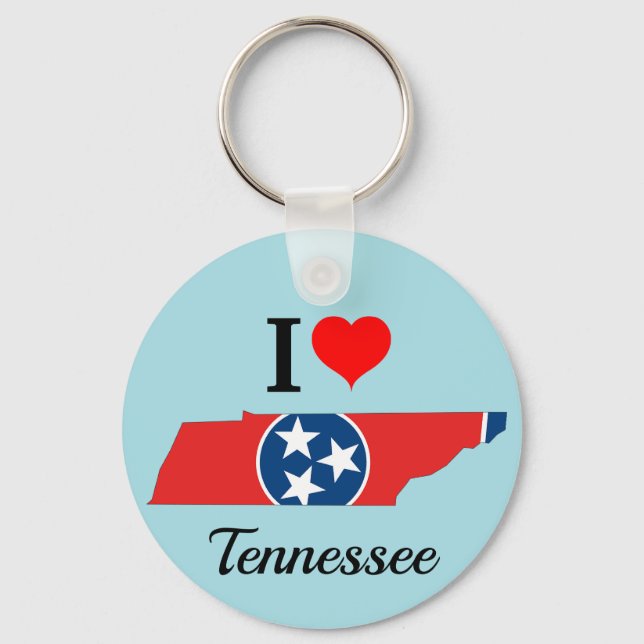 Porte-clés Carte du drapeau du Tennessee (Recto)