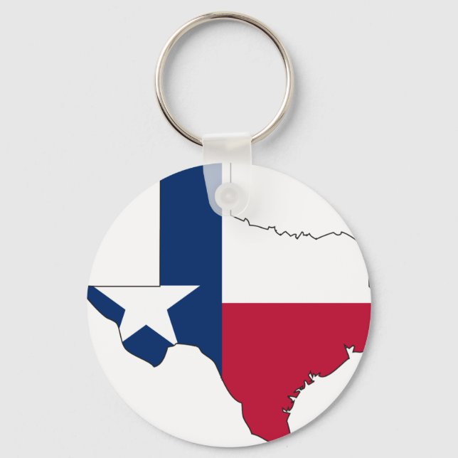 Porte-clés Carte du drapeau du Texas (Recto)