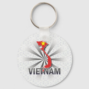 Porte-clés Carte du drapeau du Vietnam 2.0