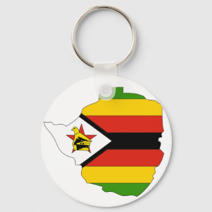 Porte-clés Carte du drapeau du Zimbabwe