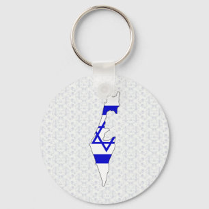 Porte-clés Carte du drapeau israélien grandeur réelle