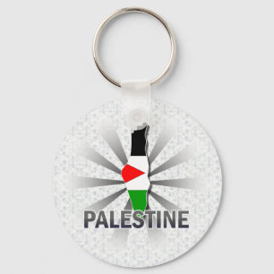 Porte-clés Carte du drapeau palestinien 2.0