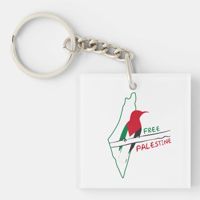 Porte-clés Carte du drapeau palestinien porte - clé (Devant)