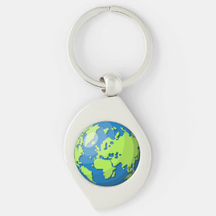 Porte-clés Carte du Globe Terrestre Moderne – Cadeau de Voyag