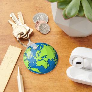 Porte-clés Carte du globe terrestre moderne – Cadeau de voyag